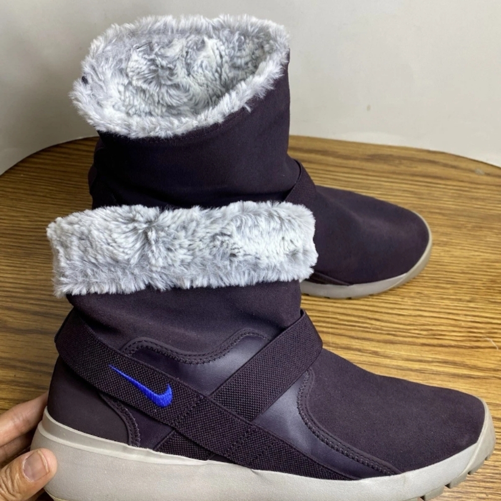 Nike Sportswear Golkana Burgundy Suede Insulated Boots 862513-600 Women Size 10M - Picture 3 of 13